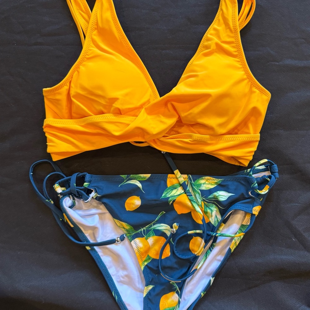 Vibrant Yellow and Blue Bikini Set